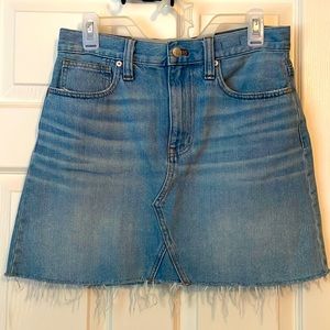 Fringe detail denim skirt